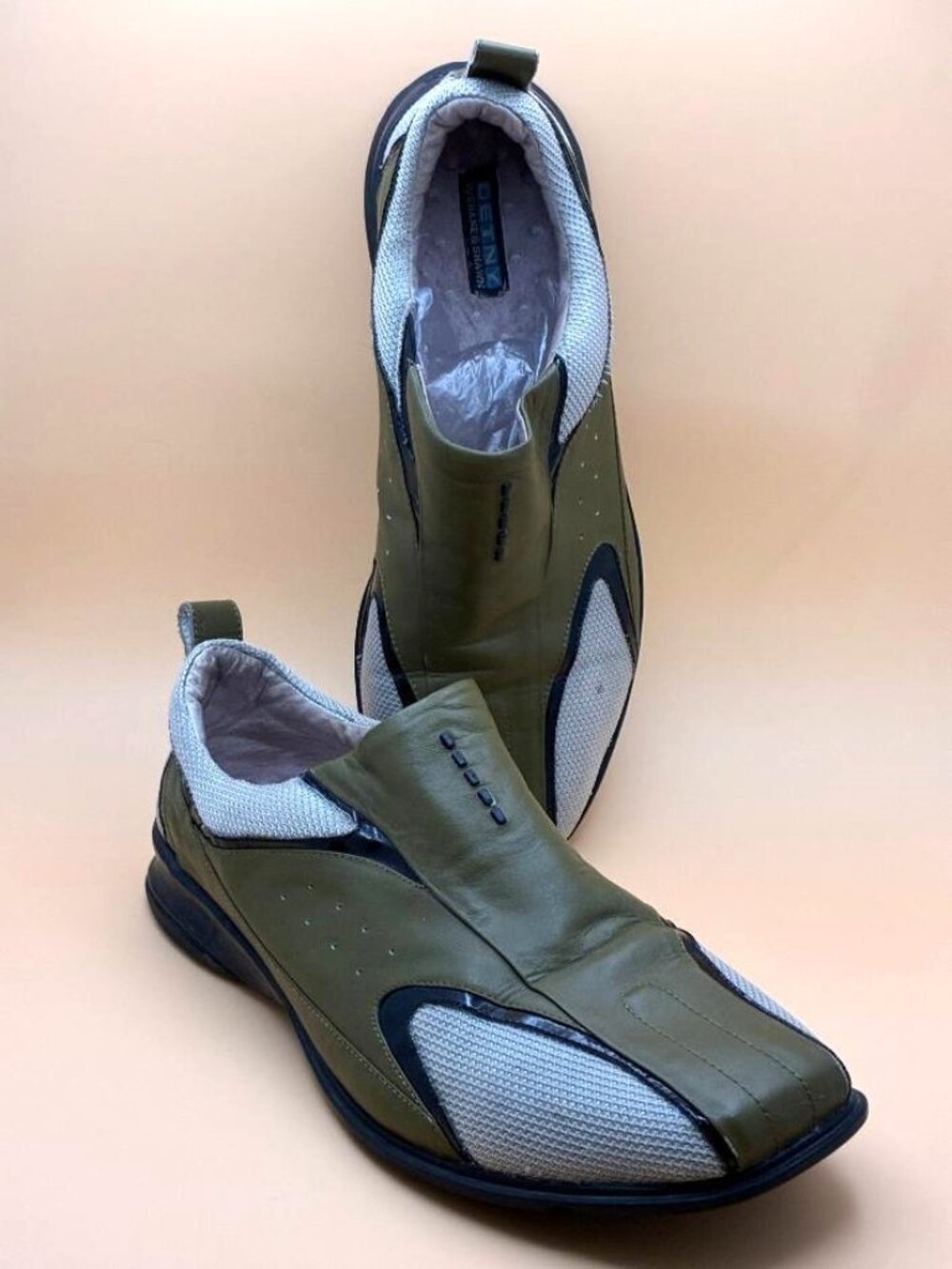DETNY by Shane & Shawn Y2K Mens Olive Green Driving Slip-Ons sz 9 *RARE* Find!